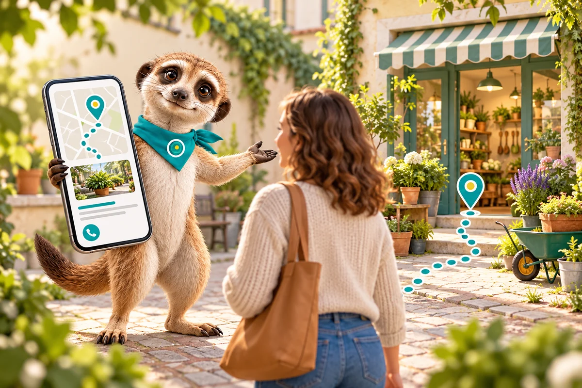 Ozee mostra il percorso dalla ricerca di un servizio locale sullo smartphone alla visita in negozio