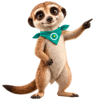 La mascotte di OAZEE indica un'offerta in un post di Instagram